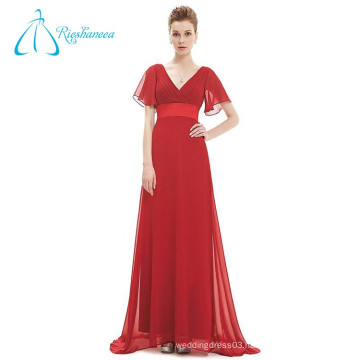 Brush Train Short Sleeve Empire Waistline Sale Evening Dress